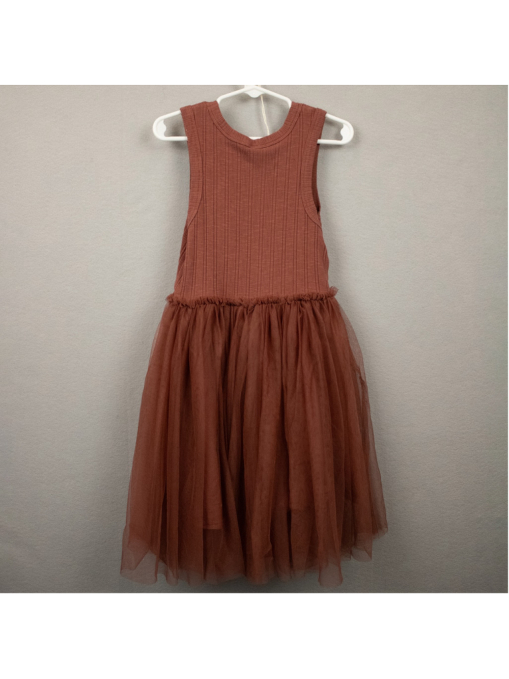 Girls Cotton On Kids Nova rust sleeveless tulle twirling dress-8